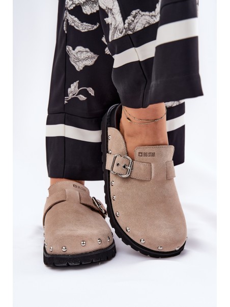 Suede Slippers Women's On Platform Big Star RR274A376 Beige