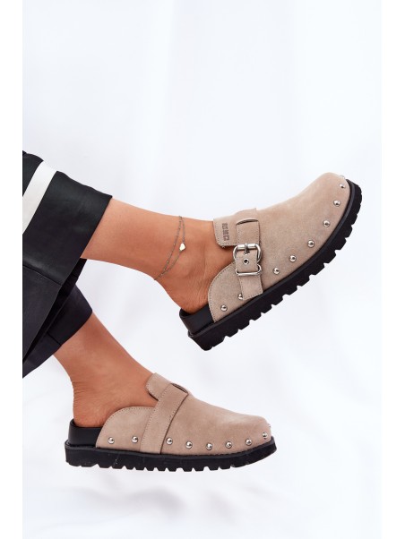 Suede Slippers Women's On Platform Big Star RR274A376 Beige