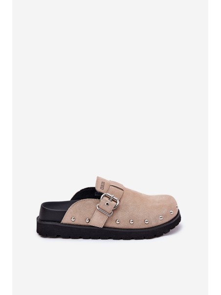 Suede Slippers Women's On Platform Big Star RR274A376 Beige