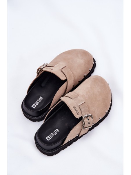 Suede Slippers Women's On Platform Big Star RR274A376 Beige