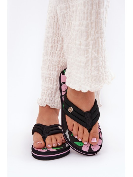 Ladies Foam Flip Flops Big Star RR274A111 Black