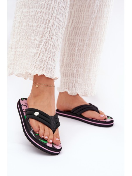 Ladies Foam Flip Flops Big Star RR274A111 Black