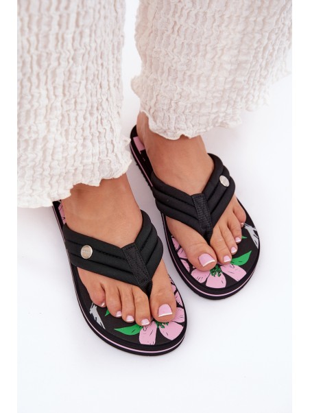 Ladies Foam Flip Flops Big Star RR274A111 Black