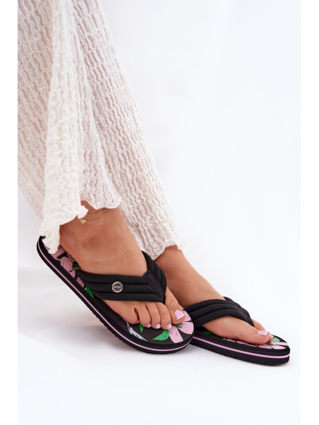 Ladies Foam Flip Flops Big Star RR274A111 Black