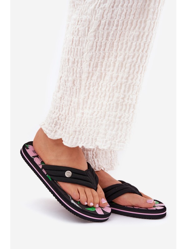 Ladies Foam Flip Flops Big Star RR274A111 Black