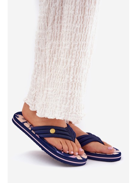Women's Foam Flip Flops Big Star RR274A109 Navy Blue