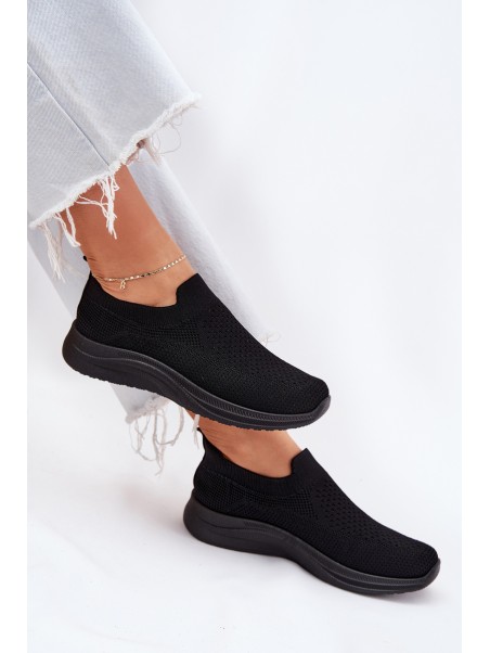 Fabric Slip-On Women's Sports Shoes Black Astusa