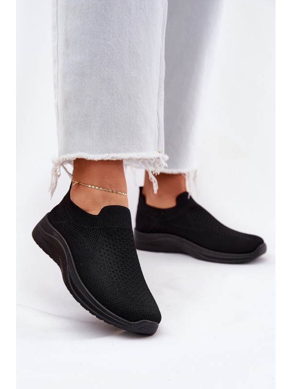Fabric Slip-On Women's Sports Shoes Black Astusa
