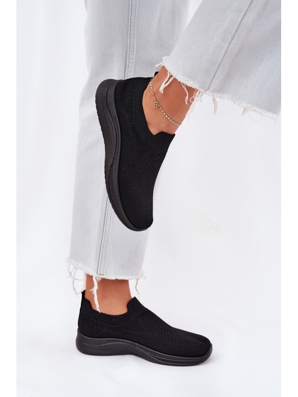Fabric Slip-On Women's Sports Shoes Black Astusa