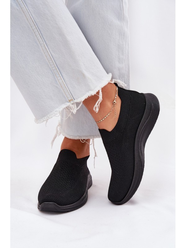 Fabric Slip-On Women's Sports Shoes Black Astusa