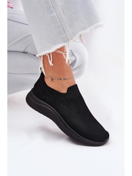 Fabric Slip-On Women's Sports Shoes Black Astusa