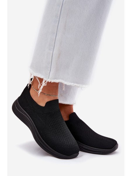 Fabric Slip-On Women's Sports Shoes Black Astusa