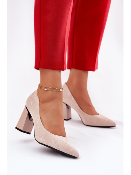 Elegant Heels On A Heel In Pink Vinceza 62223 Beige