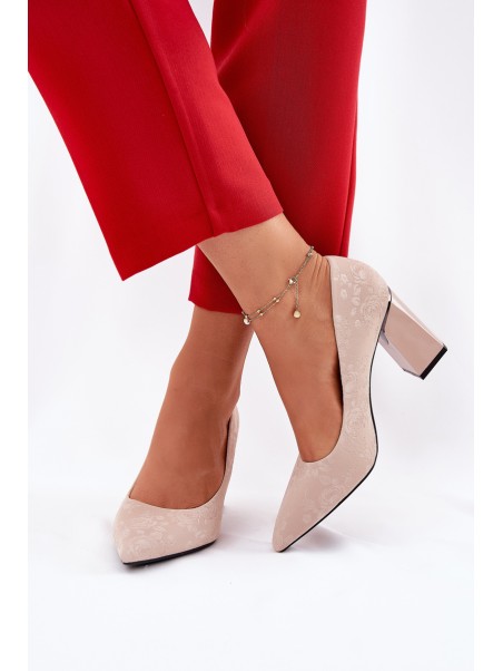 Elegant Heels On A Heel In Pink Vinceza 62223 Beige