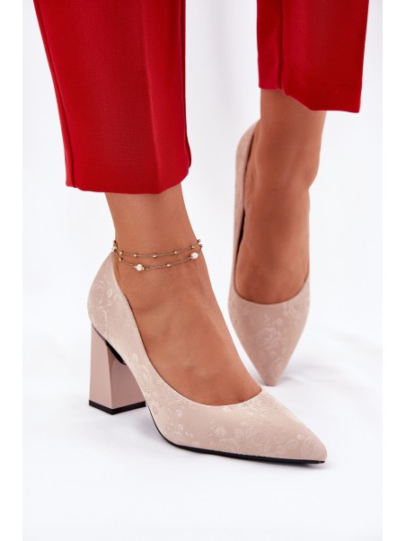 Elegant Heels On A Heel In Pink Vinceza 62223 Beige