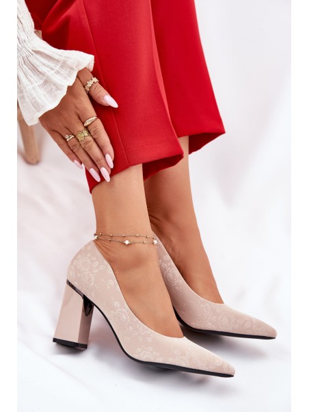 Elegant Heels On A Heel In Pink Vinceza 62223 Beige