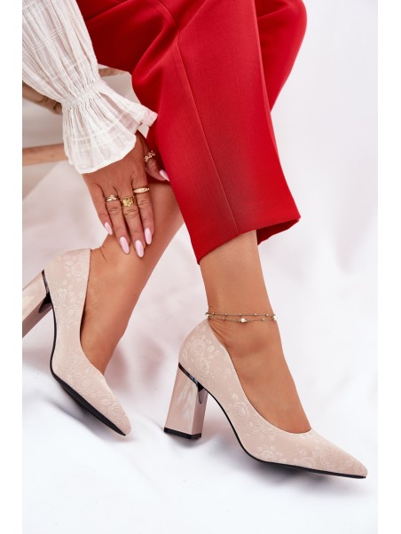 Elegant Heels On A Heel In Pink Vinceza 62223 Beige