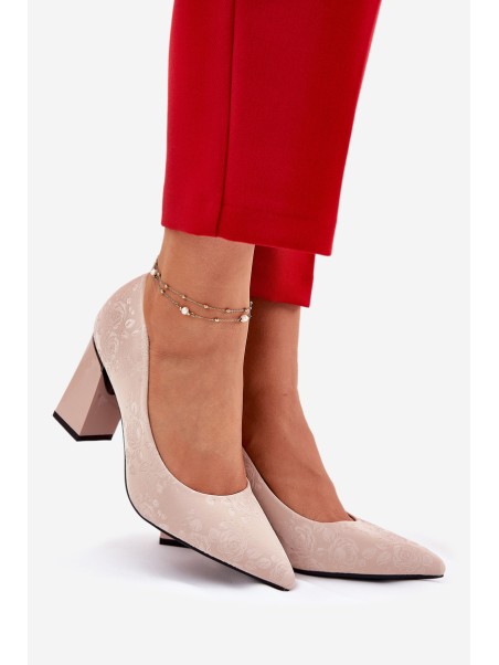 Elegant Heels On A Heel In Pink Vinceza 62223 Beige