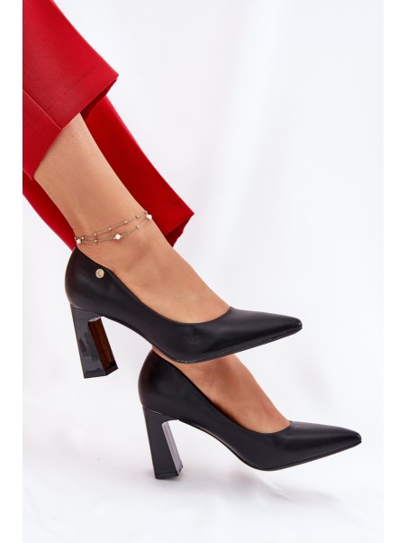 Elegant Heels On Block Heel Vinceza 62221 Black