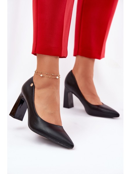 Elegant Heels On Block Heel Vinceza 62221 Black