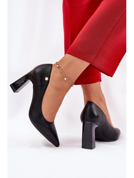 Elegant Heels On Block Heel Vinceza 62221 Black