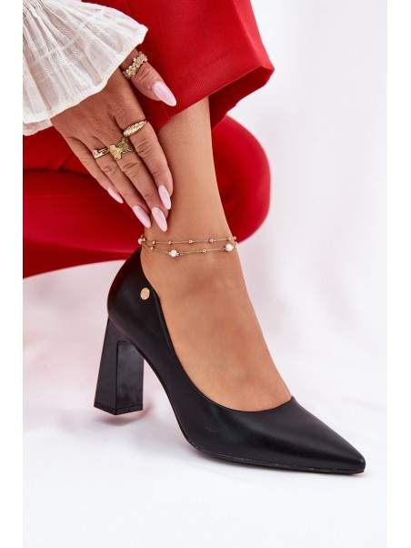 Elegant Heels On Block Heel Vinceza 62221 Black