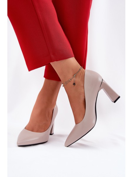 Elegant Heels On Block Heel Vinceza 62221 Gray