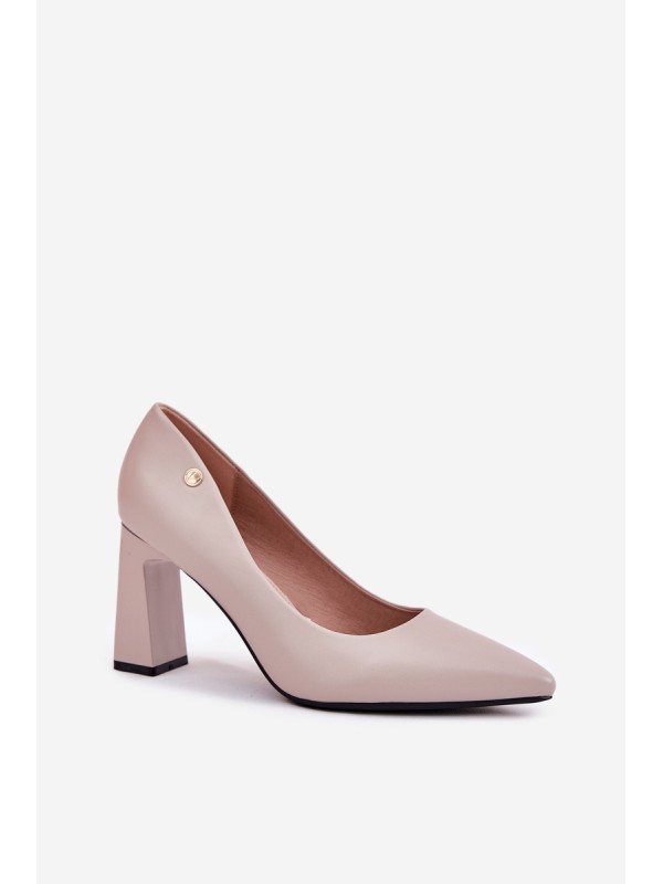 Elegant Heels On Block Heel Vinceza 62221 Gray