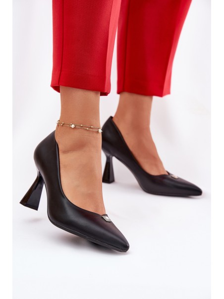 Elegantiški aukštakulniai ant platėjančių stiletų Vinceza 62222 juodi