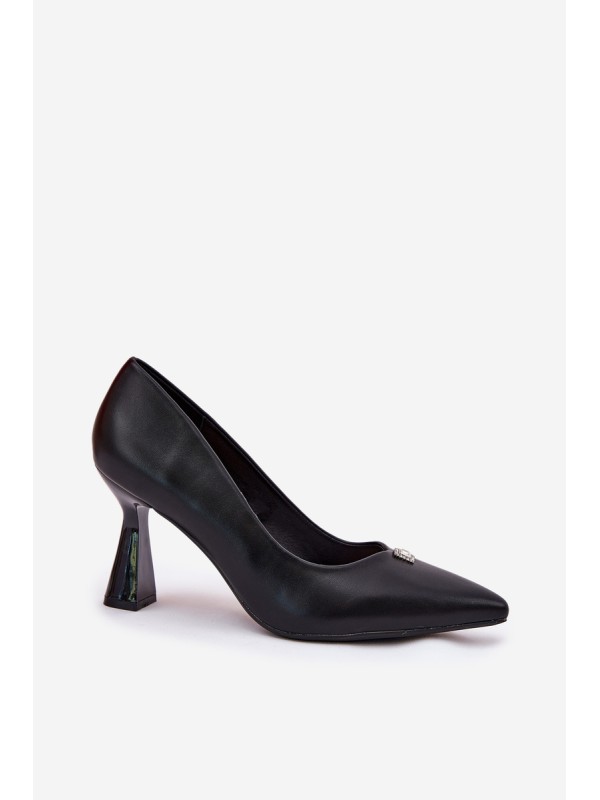 Elegantiški aukštakulniai ant platėjančių stiletų Vinceza 62222 juodi