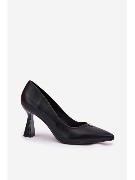 Elegantiški aukštakulniai ant platėjančių stiletų Vinceza 62222 juodi