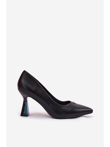 Elegantiški aukštakulniai ant platėjančių stiletų Vinceza 62222 juodi
