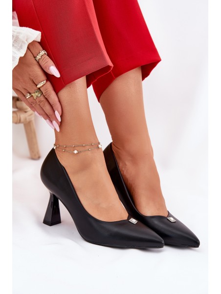 Elegantiški aukštakulniai ant platėjančių stiletų Vinceza 62222 juodi