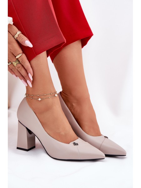 Elegant Heeled Shoes Vinceza 62224 Grey