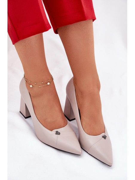 Elegant Heeled Shoes Vinceza 62224 Grey