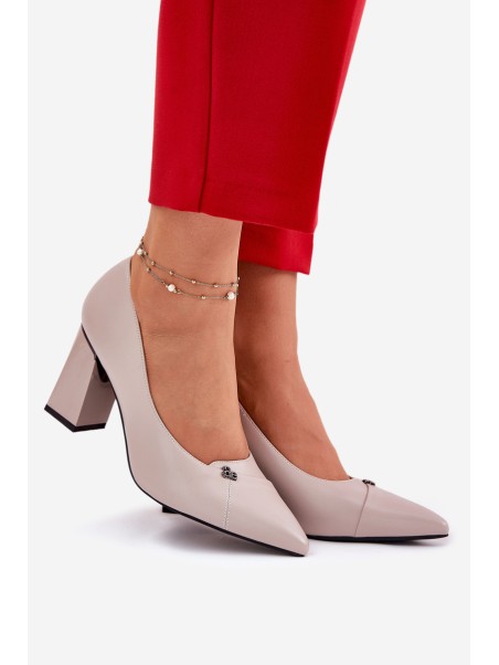 Elegant Heeled Shoes Vinceza 62224 Grey