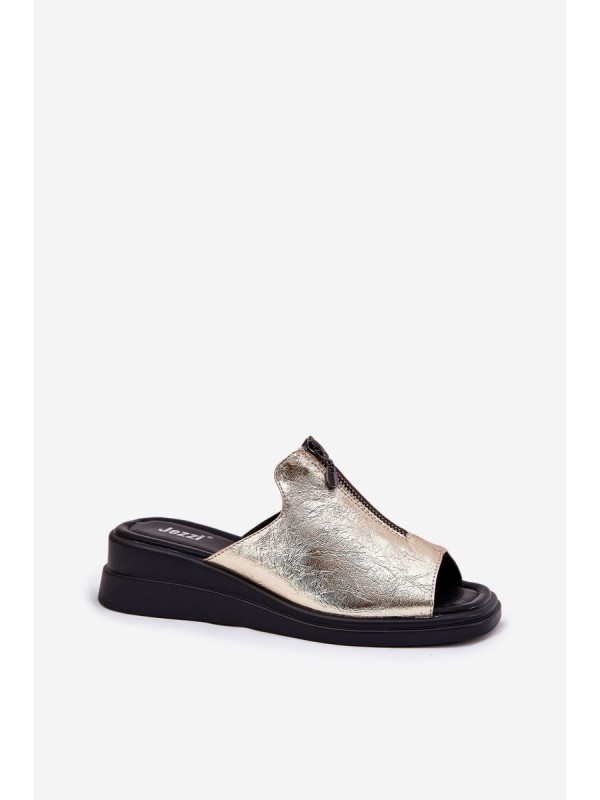 Ladies Wedge Sandals With Zipper Gold Irriva Ladies Wedge Sandals With Zipper Gold Irriva