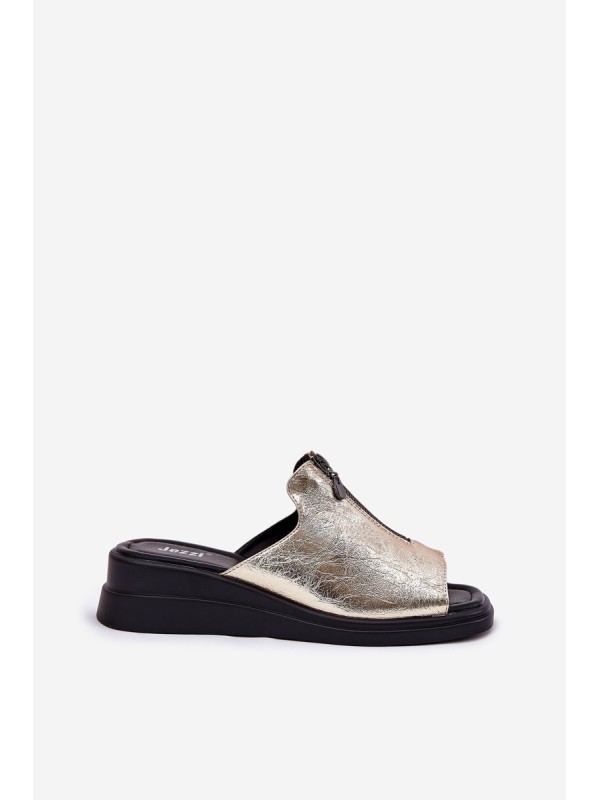 Ladies Wedge Sandals With Zipper Gold Irriva Ladies Wedge Sandals With Zipper Gold Irriva