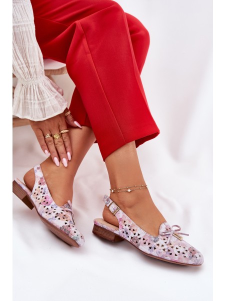 Cutout Ballet Flats With Open Heel Multicolor Navinnia