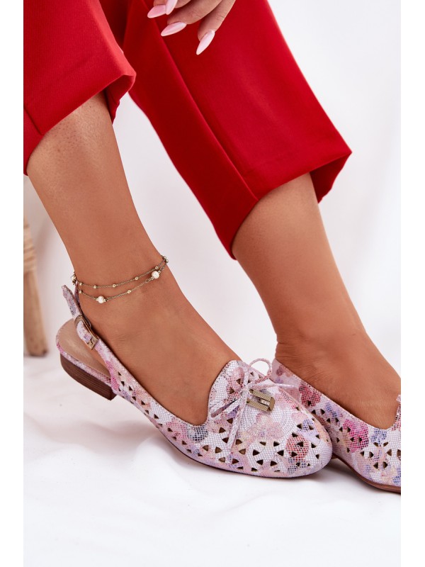 Cutout Ballet Flats With Open Heel Multicolor Navinnia