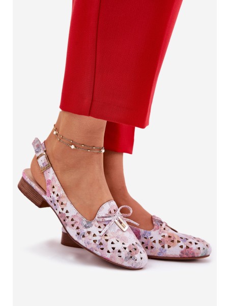 Cutout Ballet Flats With Open Heel Multicolor Navinnia
