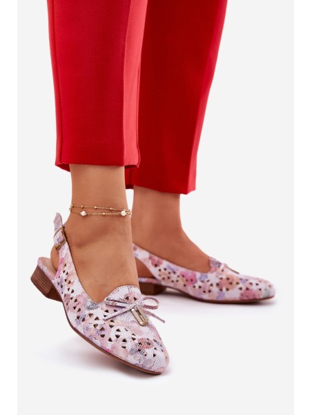 Cutout Ballet Flats With Open Heel Multicolor Navinnia
