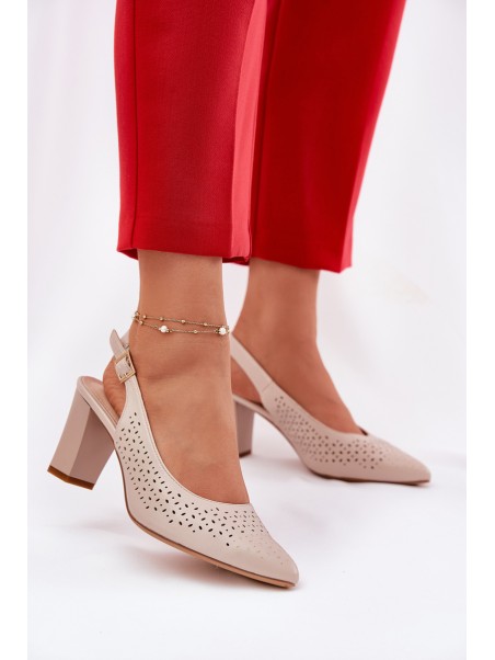 Cutout Sandals With Pointed Toes On A Heel Beige Sergio Leone SK163