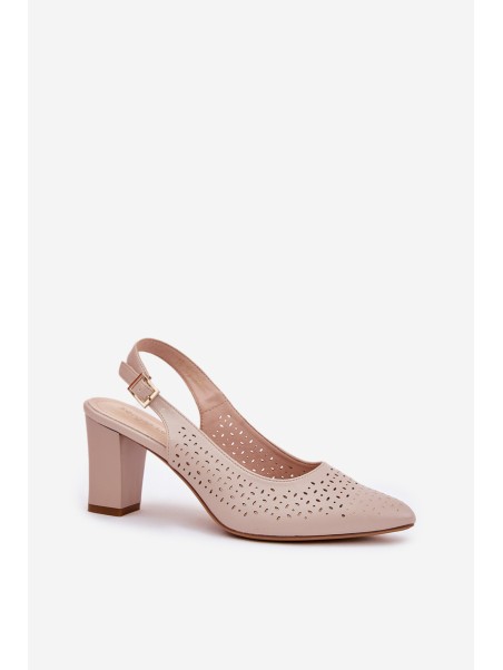 Cutout Sandals With Pointed Toes On A Heel Beige Sergio Leone SK163