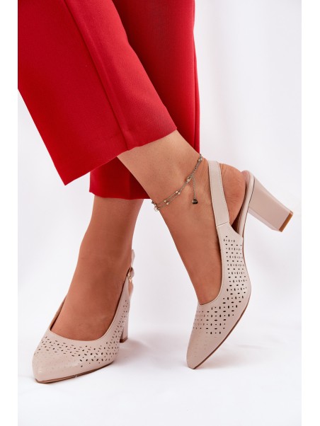 Cutout Sandals With Pointed Toes On A Heel Beige Sergio Leone SK163