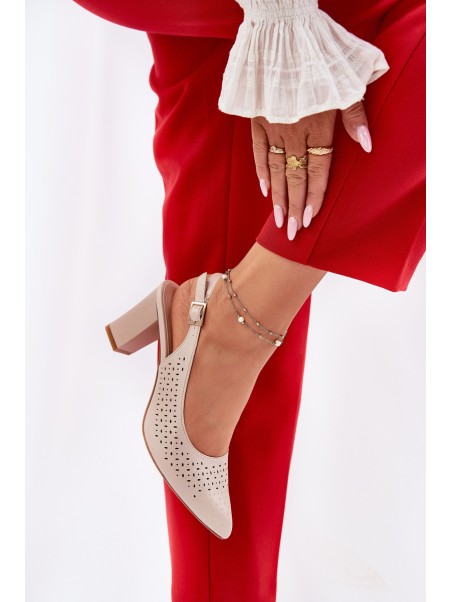 Cutout Sandals With Pointed Toes On A Heel Beige Sergio Leone SK163