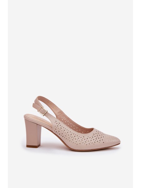 Cutout Sandals With Pointed Toes On A Heel Beige Sergio Leone SK163
