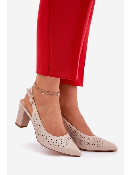 Cutout Sandals With Pointed Toes On A Heel Beige Sergio Leone SK163