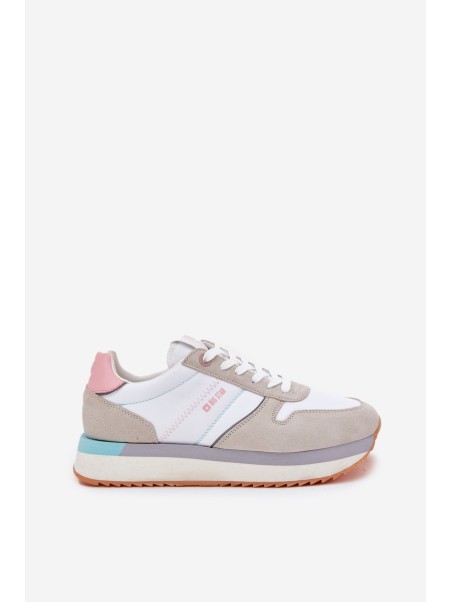Suede Women's Sneakers Big Star RR274A047 HI-POLY SYSTEM Beige-White