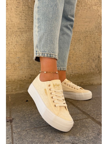 Moteriški sportbačiai su nėriniais Lee Cooper LCW-25-31-3440L Beige